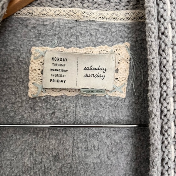 Anthropologie open front gray cardigan knit knitted Small - Picture 2 of 3